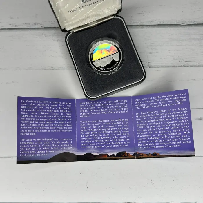 2002 Year of the Outback “Finale” $5 Hologram Silver Proof Coin