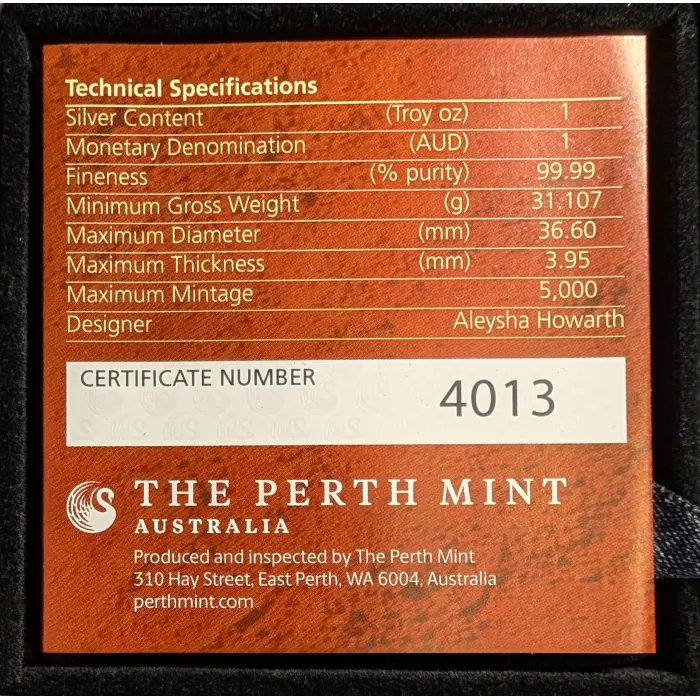 Great Southern Land 2025 1oz Silver Proof Snakeskin Jasper Coin
