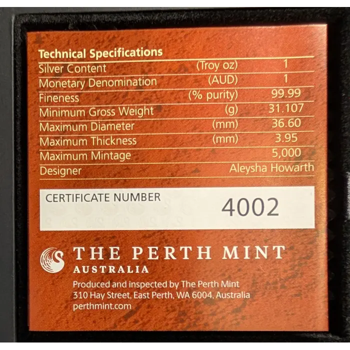 Great Southern Land 2025 1oz Silver Proof Snakeskin Jasper Coin