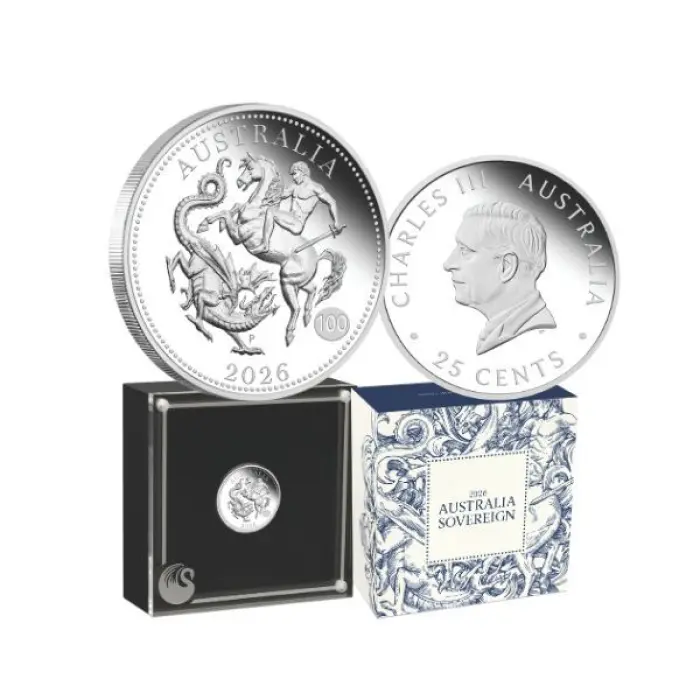 2026 Silver Sovereign. Perth Mint Limited Edition 1/4oz Silver Proof Coin