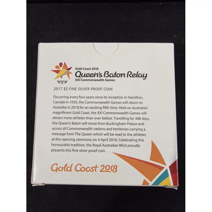 2017 1 oz $5 silver proof Queens Baton Relay