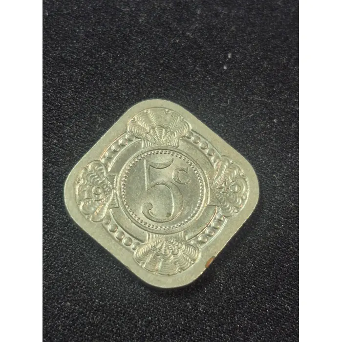 1943 Netherlands East Indies 5 Cents Square Coin
