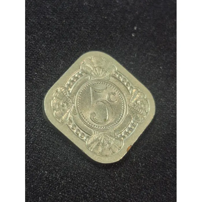 1943 Netherlands East Indies 5 Cents Square Coin