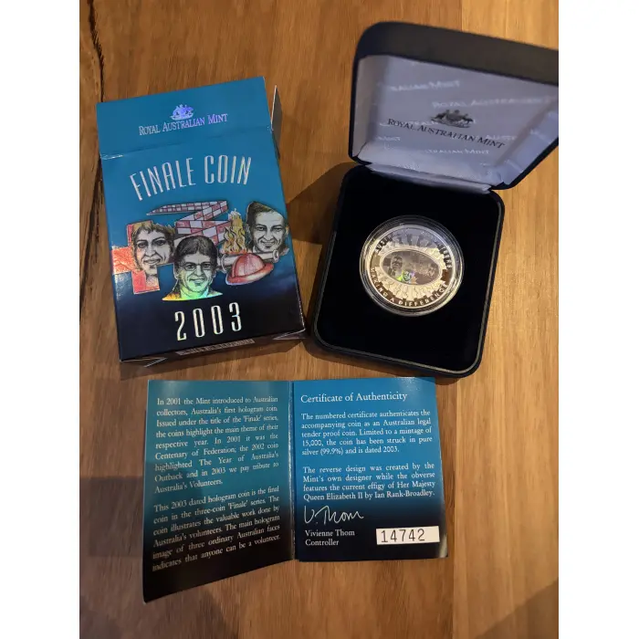 2003 Finale Proof Coin - 99.9% Pure silver and Exelgram hologram 