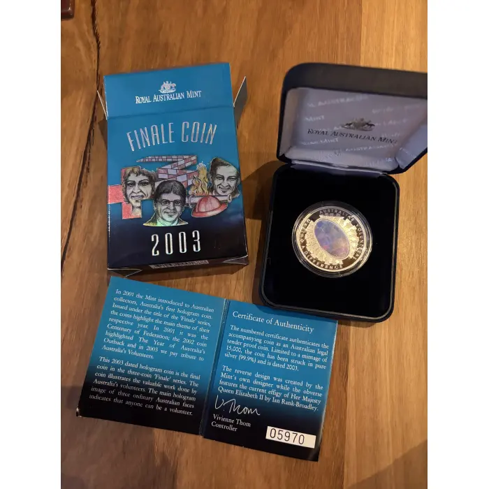 2003 Finale Proof Coin - 99.9% Pure silver and Exelgram hologram 