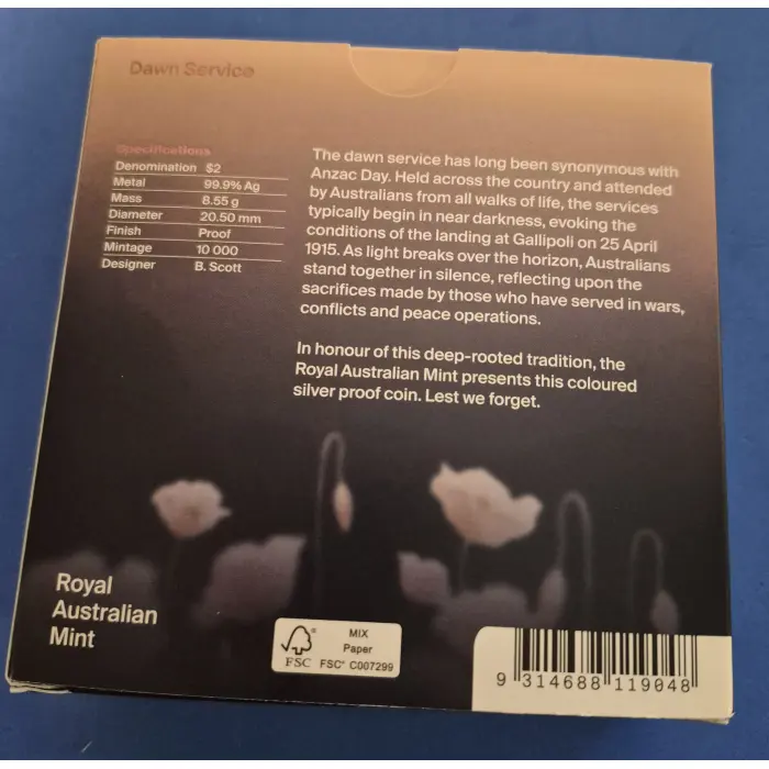 2026 Dawn Service $2 Silver Proof 