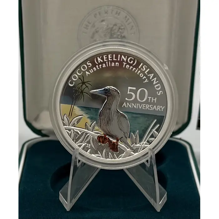 2005 Perth Mint 50th Anniversary of the Cocos (Keeling) Island 1oz silver coin