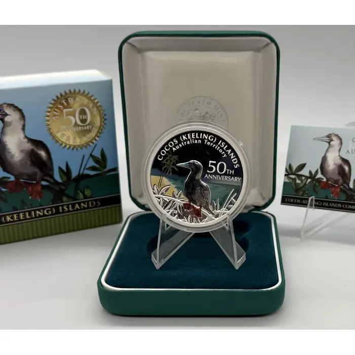 2005 Perth Mint 50th Anniversary of the Cocos (Keeling) Island 1oz silver coin