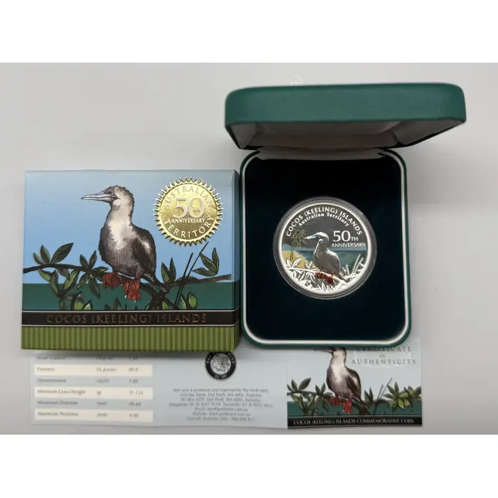 2005 Perth Mint 50th Anniversary of the Cocos (Keeling) Island 1oz silver coin