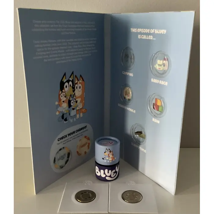 2026 $2 BLUEY FOLDER + UNOPENED TUBE + 2 UNC TILL COINS 