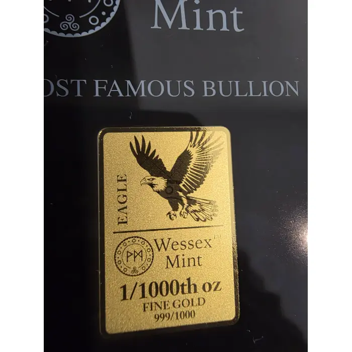 1/1000th oz gold bar "eagle" 