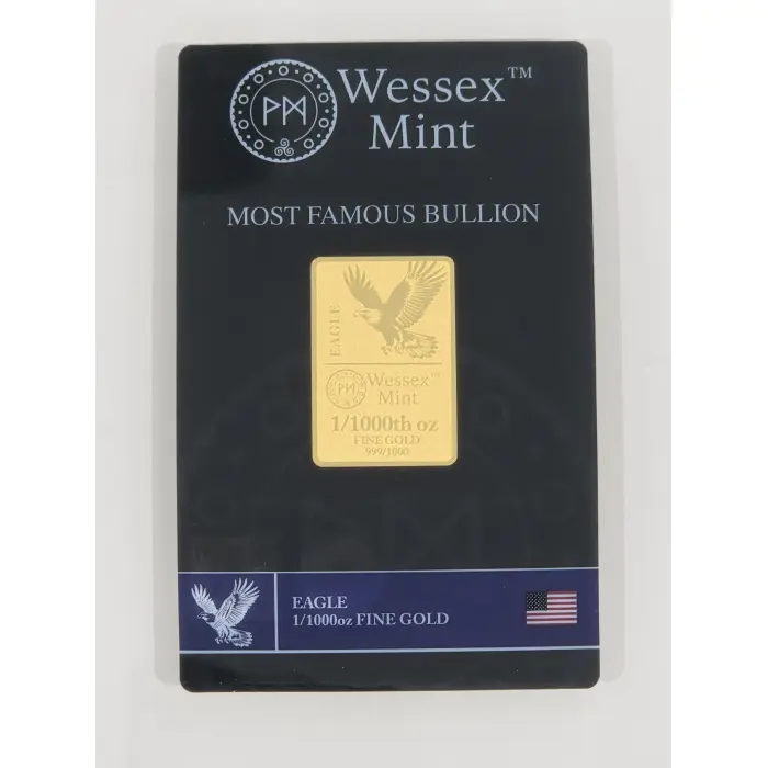 1/1000th oz gold bar "eagle" 