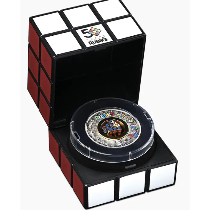 2024 Rubix Cube 50th Anniversary 2oz Silver Antiqued Coloured Coin