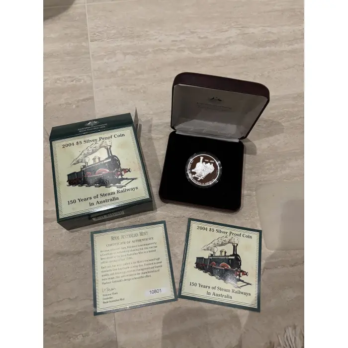 2004 150 Years of Steam Railways $5 Silver Coin 