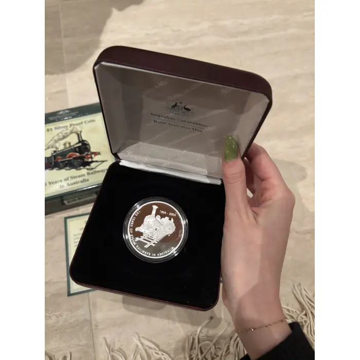 2004 150 Years of Steam Railways $5 Silver Coin 