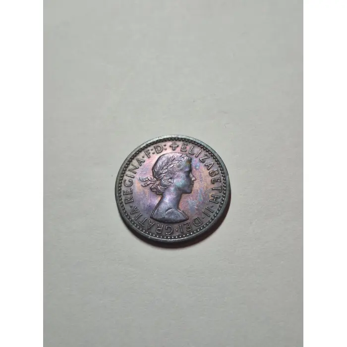 1954 British Farthing – Beautiful Natural Rainbow Toning