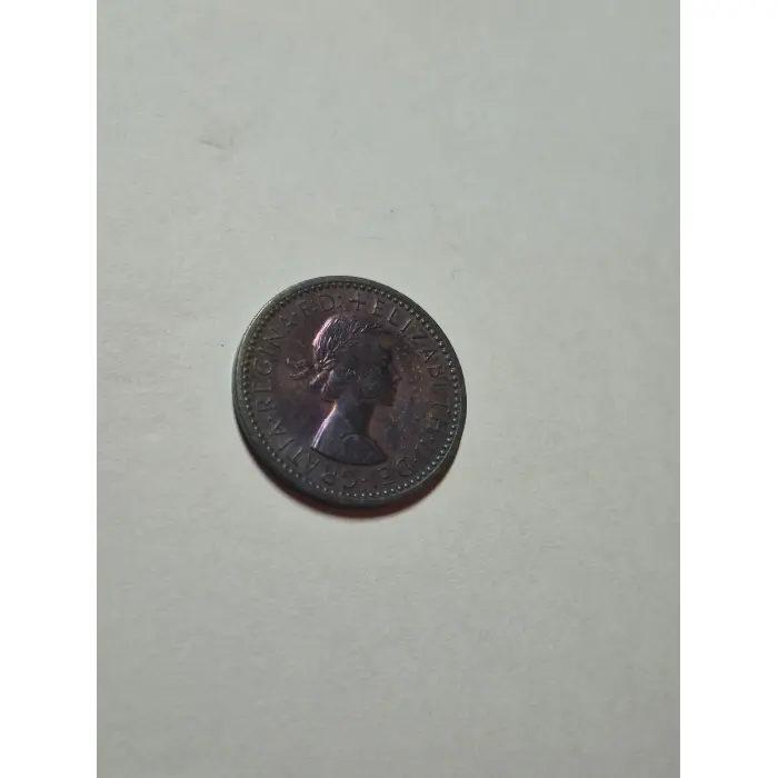 1954 British Farthing – Beautiful Natural Rainbow Toning