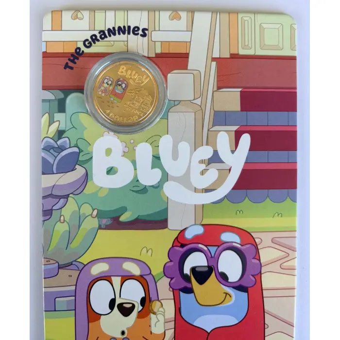 2024 Bluey Dollarbucks $1 Coloured Unc 3 Coin Collection.