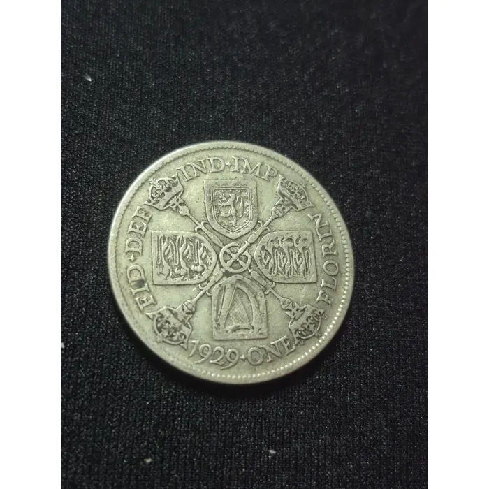1929 King George V Silver One Florin (Two Shillings)