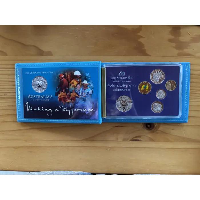 2003 6 Coins Proof Set - Australian Volunteers Themed 