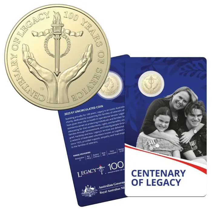 2023 $1 Centenary of Legacy Uncirculated Coin Mintage 30000