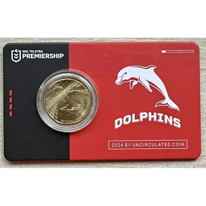 2024 Australia National Rugby League $1 Coin in Card - Dolphins Team coin & Card