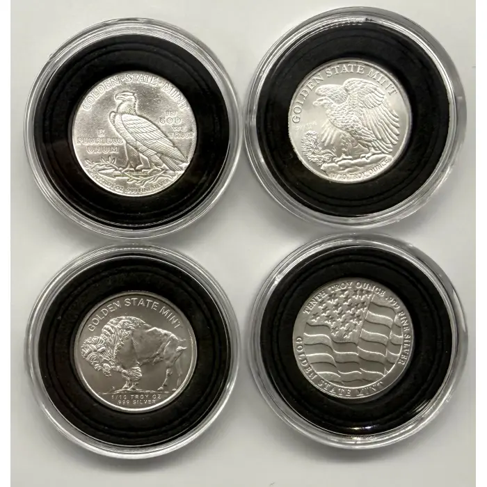 Golden State Mint 4X 1/10th oz silver coins