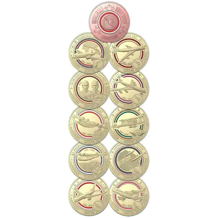 2020 QANTAS Centenary $1 AlBr Cu 11 Coin Uncirculated Set