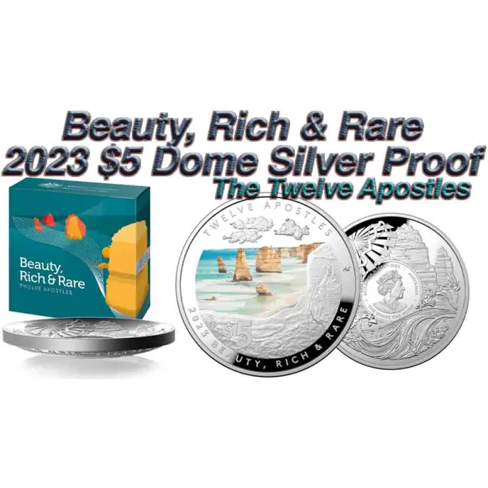 2023 Beauty, Rich and Rare $5 Silver Domed Proof Coin "The Twelve Apostles"
