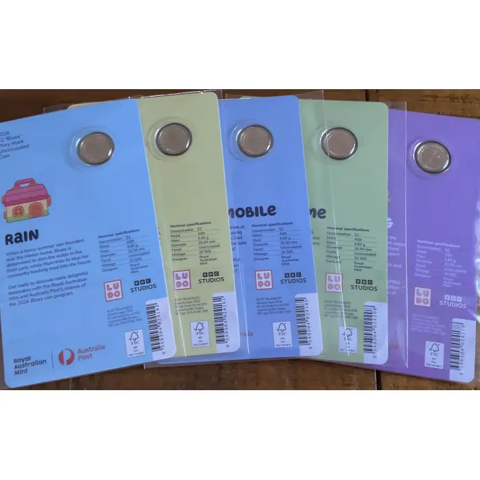 2026 $2 BLUEY CARDED COIN SET - PRIVY MARK - UNCIRCULATED 