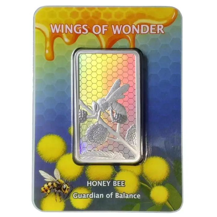 2026 1oz Wings of Wonder - Honey Bee Silver Hologram Minted Bar
