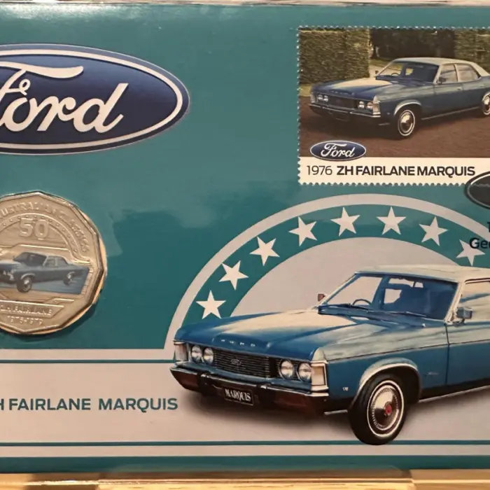 2018 50c RAM Ford Australian Classics 1976 ZH Fairlane Marquis Coloured Coin PNC