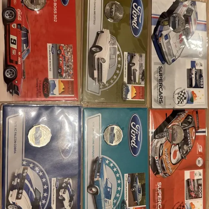 Bundle Car Coin Set PNC Collection Ford & Super Cars