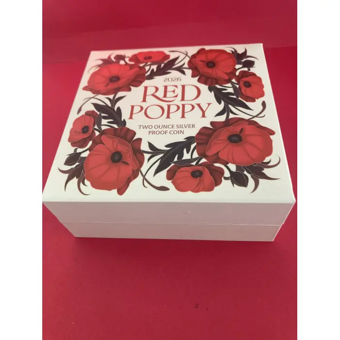 2026 2oz Fine Silver Proof Red Poppy Window Coin Nuie $5 **400 Mintage