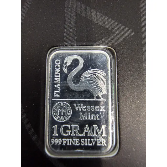 2 x 1g 999 fIne silver bars in blister "FLAMINGO"