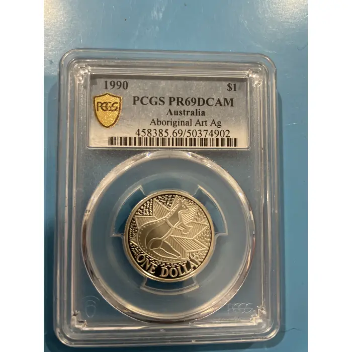 1990 silver one dollar aboriginal art this beautiful coin 
