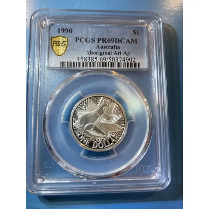 1990 silver one dollar aboriginal art this beautiful coin 