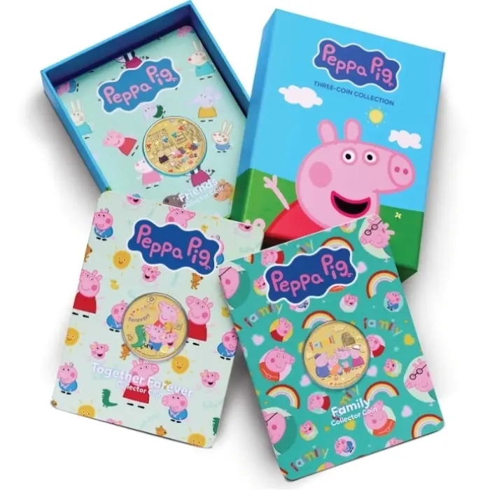 Peppa Pig Three-Coin Collection 2026 Coloured Collector Coins Complete Set
