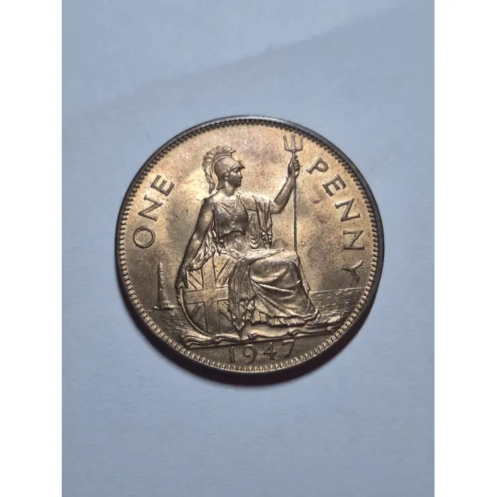 1947 United Kingdom One Penny – King George VII  AUNC