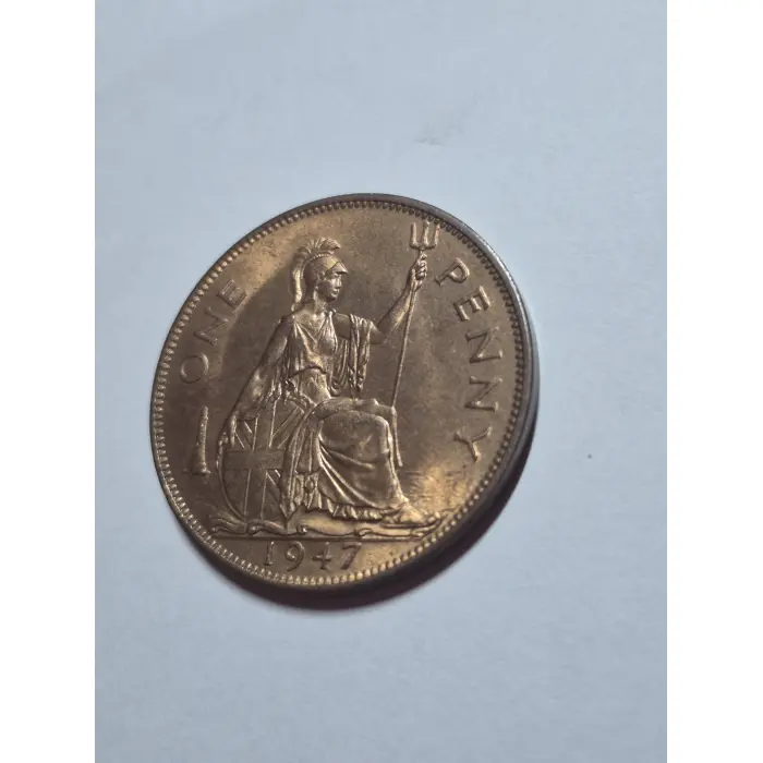 1947 United Kingdom One Penny – King George VII  AUNC