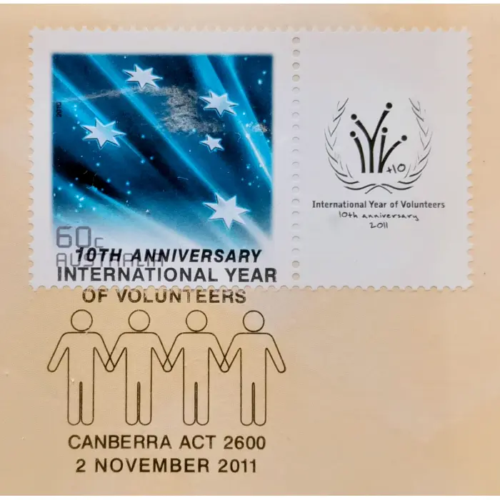 🔥2011 20¢ "International Year of Volunteers - 10th Anniversary" Ltd FDC PNC🔥