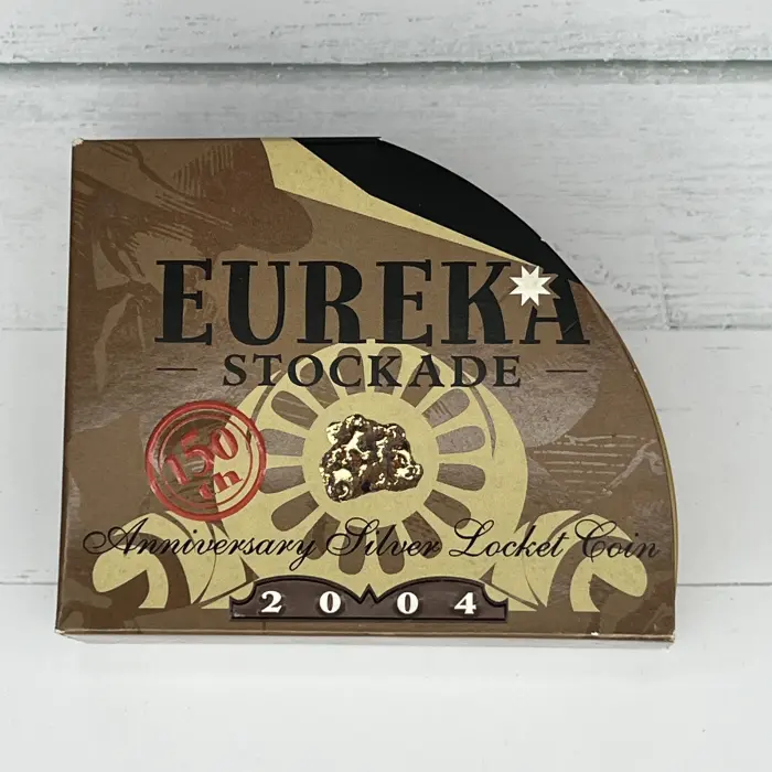 2004 Eureka Stockade Silver Locket coin with gold nuggets