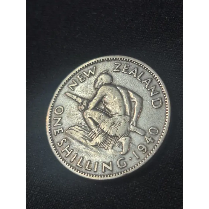 Vintage 1940 New Zealand 1 Shilling Silver Coin – King George VI
