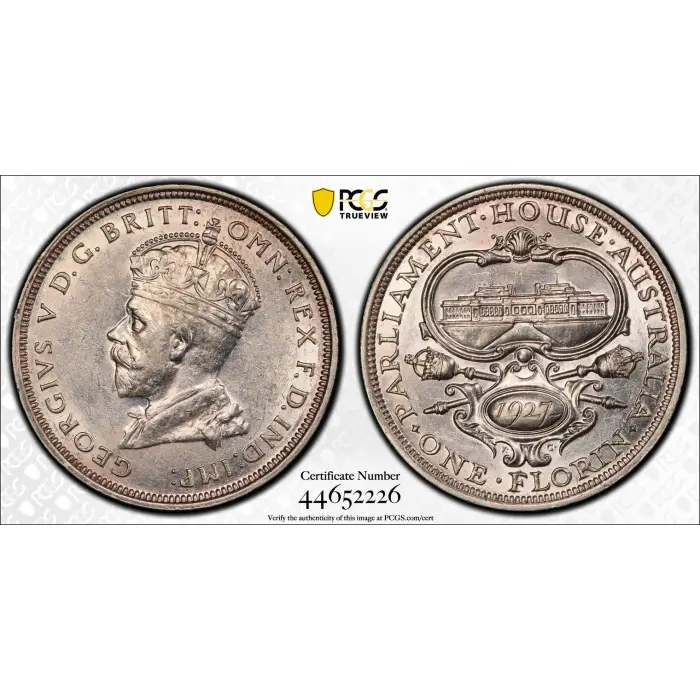 1927 Canberra Florin -  PCGS - AU58