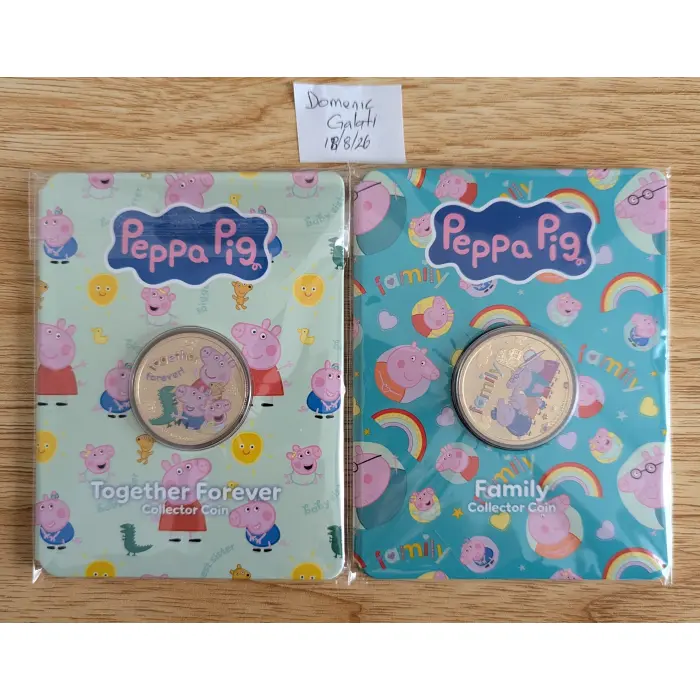 2026 Peppa Pig X 2 Colour UNC coins