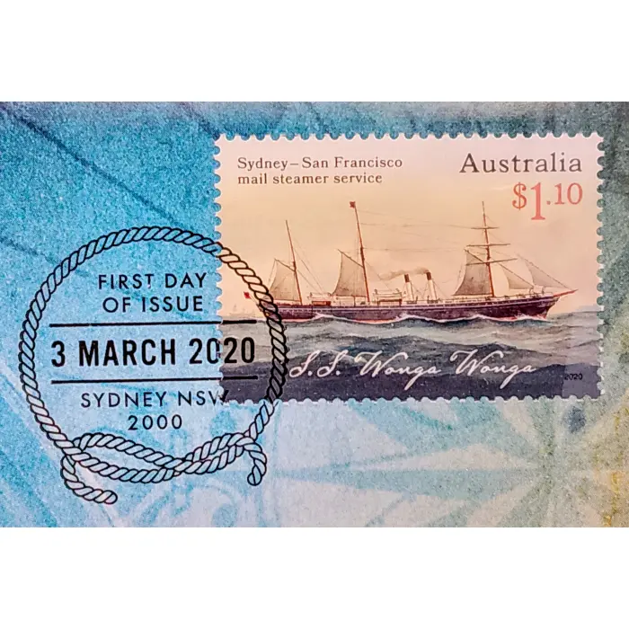 2020 "Sydney–San Francisco Mail Steamer Service 150 Years" Ltd FDC PMC 