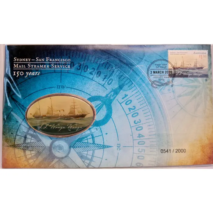 2020 "Sydney–San Francisco Mail Steamer Service 150 Years" Ltd FDC PMC 