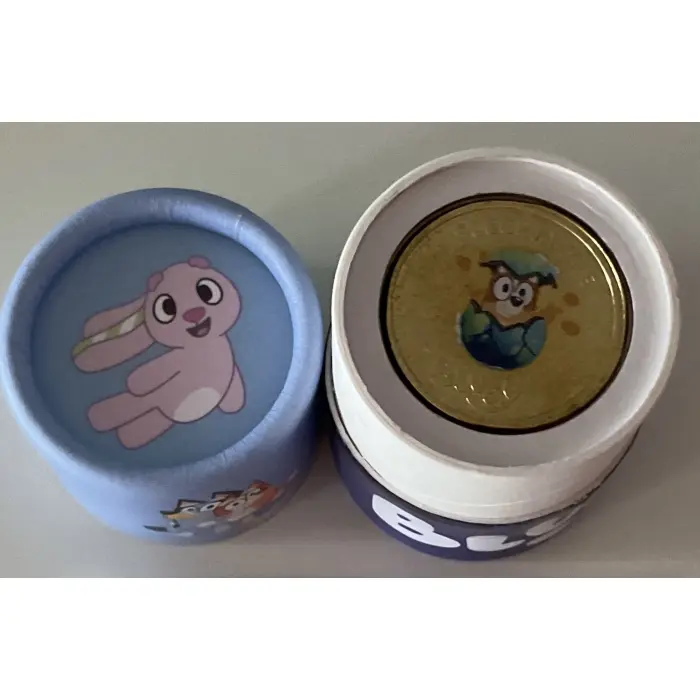 2026 $2 BLUEY FOLDER - 5 COINS INCLUDING COLOURED SLEEPYTIME + 2 UNC TILL COINS