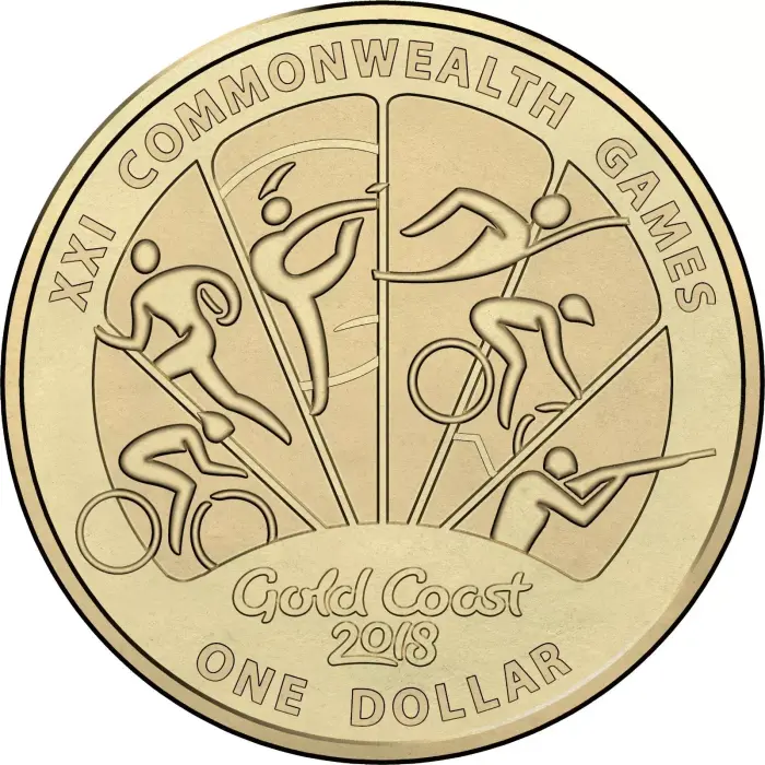 $1 2018 Gold Coast 2018 XXI Commonwealth Games UNC Coin Cycling Shooting from fo