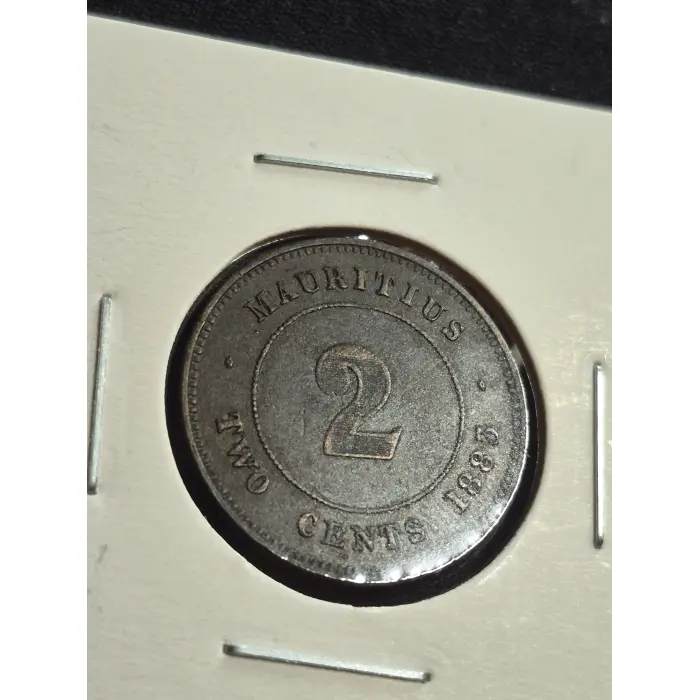 Rare 1883 Mauritius 2 Cents Bronze Coin – Queen Victoria (Low Mintage)